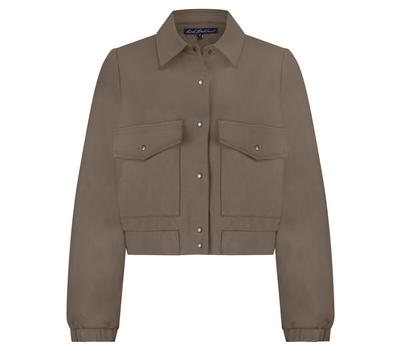 Red Button Bomber Jacket Punta Warm Taupe