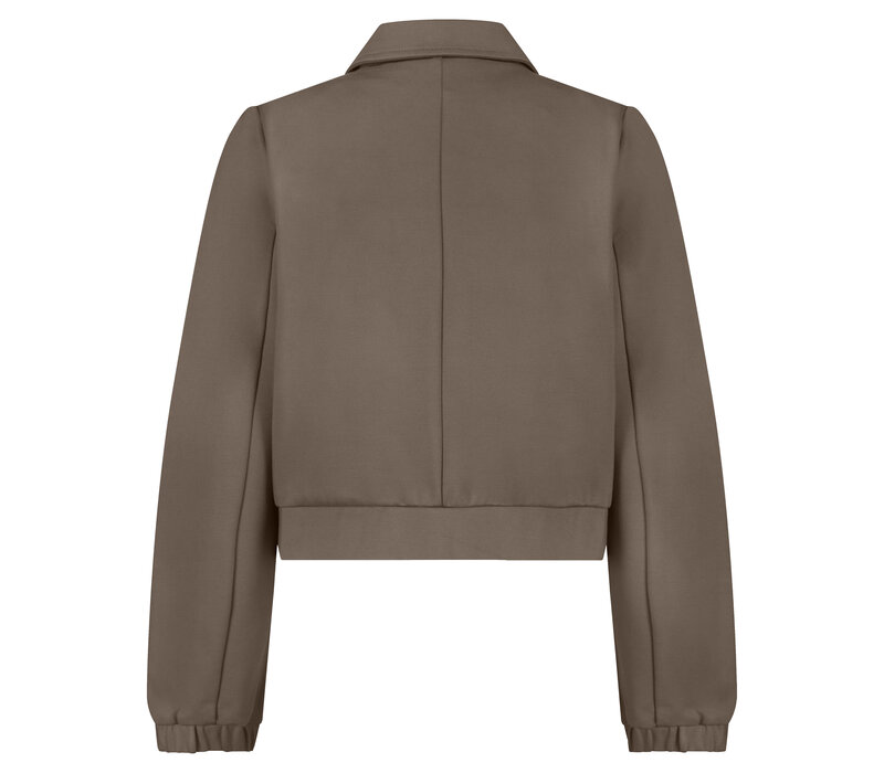 Red Button Bomber Jacket Punta Warm Taupe