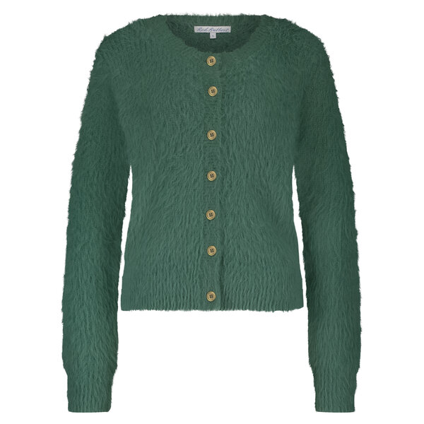 Red Button Cardigan Fuzzy 