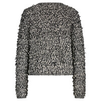 Red Button Jacket Melange Loops Black Off White