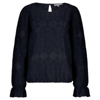Red Button Top Ajour Navy