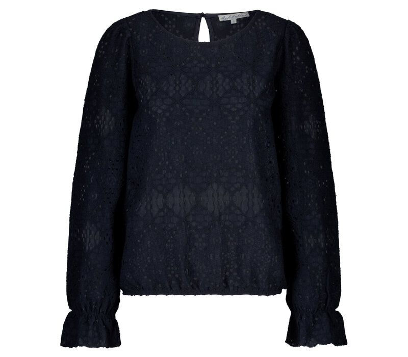 Red Button Top Ajour Navy