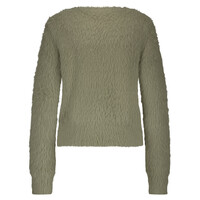Red Button Cardigan Fuzzy Olive