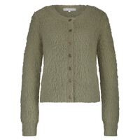 Red Button Cardigan Fuzzy Olive
