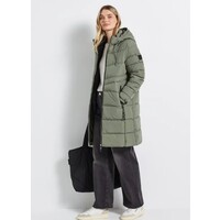 Street One Long Quilted Jacket Teflon Lichen Green