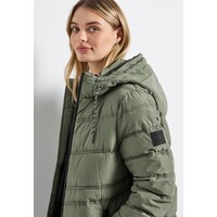 Street One Long Quilted Jacket Teflon Lichen Green