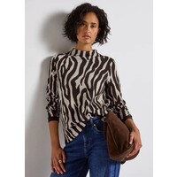 Street One Dessin Shirt Turtle Neck Deep Roast Brown