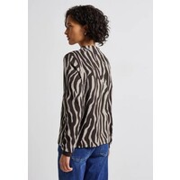 Street One Dessin Shirt Turtle Neck Deep Roast Brown