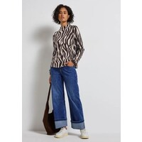 Street One Dessin Shirt Turtle Neck Deep Roast Brown