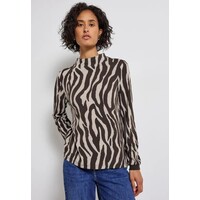 Street One Dessin Shirt Turtle Neck Deep Roast Brown