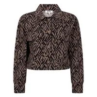 Zoso Print Travel Jacket Mocha Navy