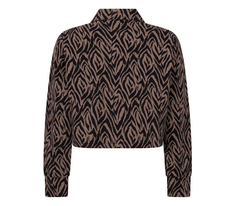 Zoso Print Travel Jacket Mocha Navy