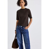 Street One Rib Turtle Neck Shirt Deep Roast Brown