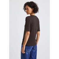 Street One Rib Turtle Neck Shirt Deep Roast Brown