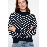 Geisha Pull Stripes Turtleneck Navy