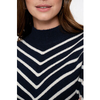Geisha Pull Stripes Turtleneck Navy