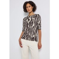 Street One Printed Basic Shirt Deep Roast Brown