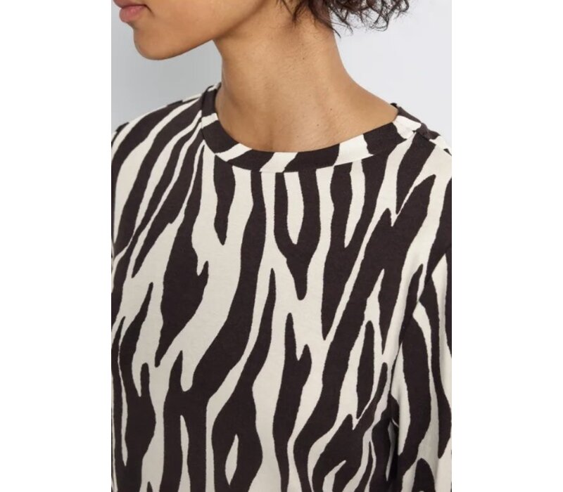 Street One Printed Basic Shirt Deep Roast Brown