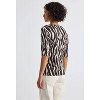 Street One Printed Basic Shirt Deep Roast Brown