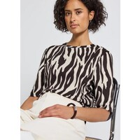 Street One Printed Basic Shirt Deep Roast Brown