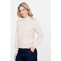 Geisha Pullover Basic Turtle Lurex Off/White