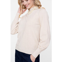 Geisha Pullover Basic Turtle Lurex Off/White