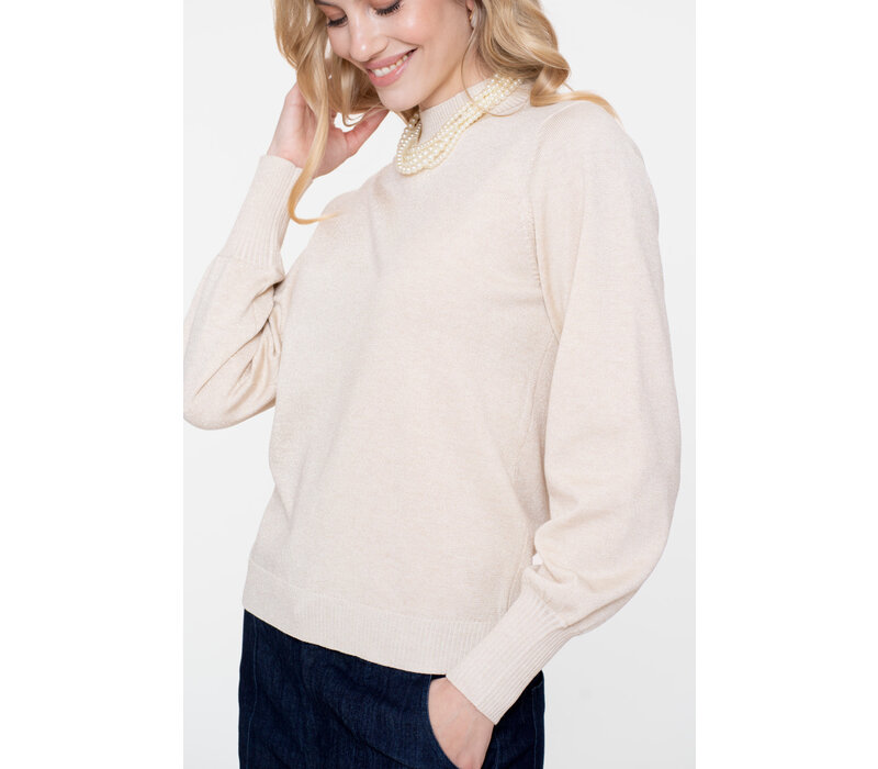 Geisha Pullover Basic Turtle Lurex Off/White