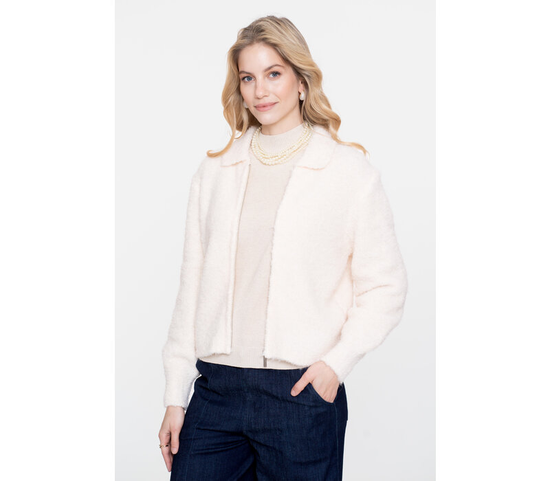 Geisha Pullover Basic Turtle Lurex Off/White