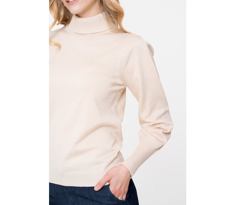 Geisha Pullover Basic Turtle Lurex Off/White