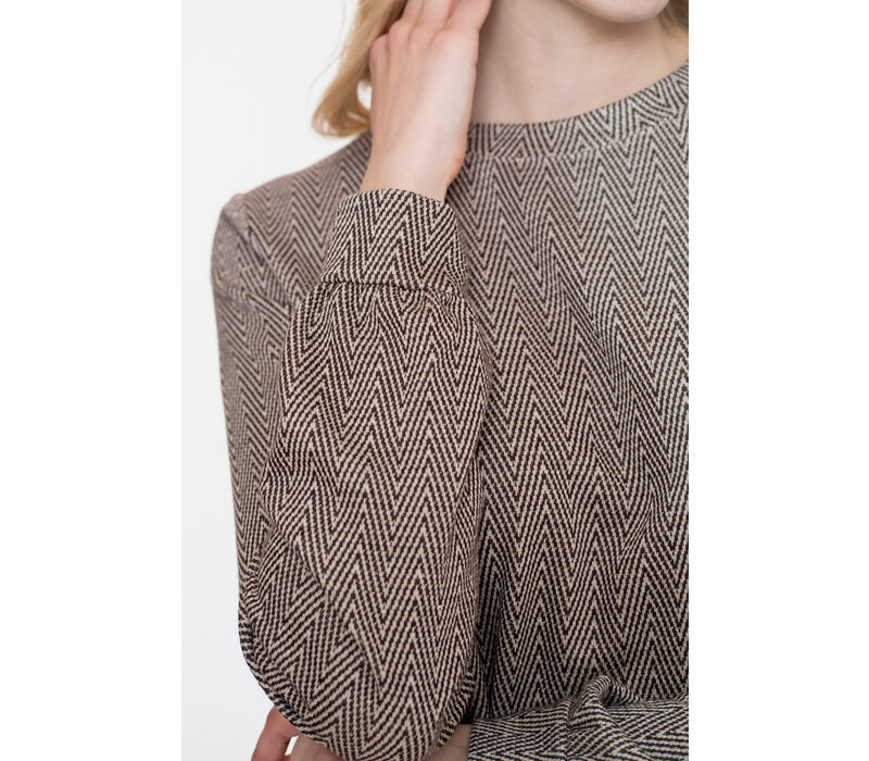 Geisha Top Jacquard Brown Gold