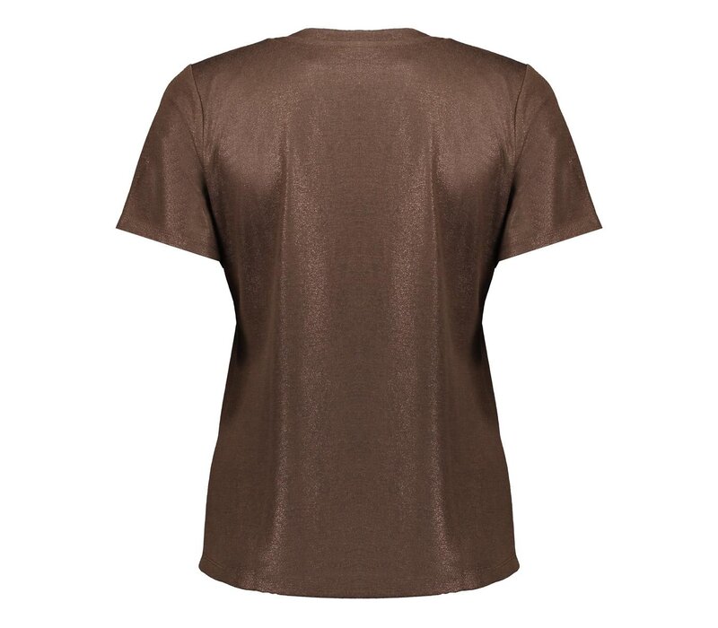 Geisha T-shirt Neck Foil Dark Brown