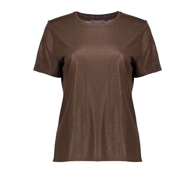Geisha T-shirt Neck Foil Dark Brown