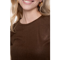 Geisha T-shirt Neck Foil Dark Brown