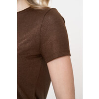 Geisha T-shirt Neck Foil Dark Brown