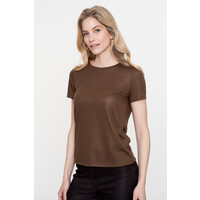 Geisha T-shirt Neck Foil Dark Brown