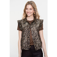Geisha T-shirt Neck Foil Dark Brown
