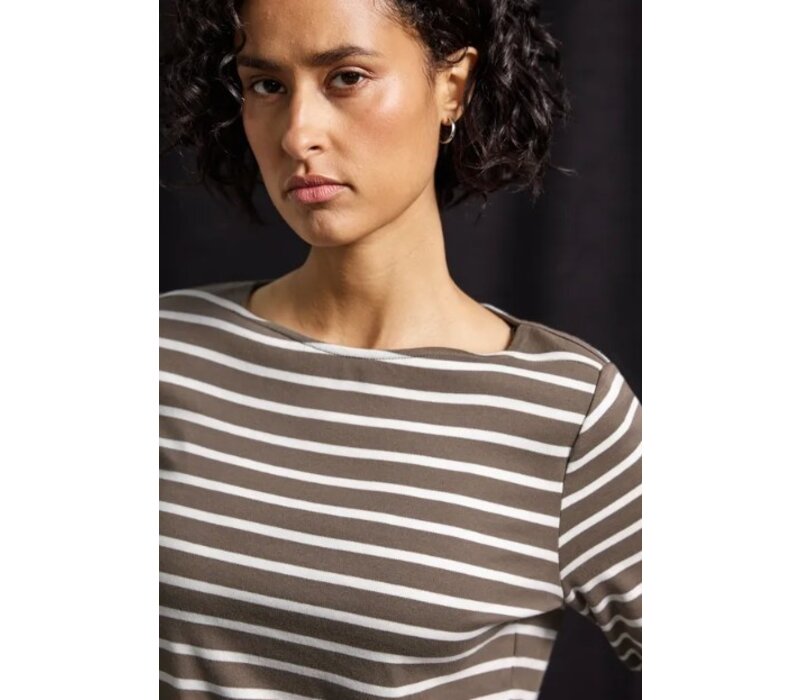 Street One Basic U-Boat Shirt Silk Brown