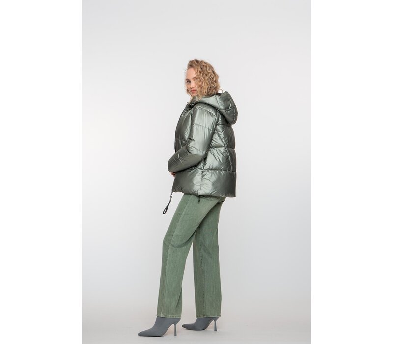 Geisha Jacket Metallic Short Soft Green Metallic
