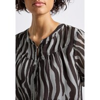 Street One Printed Chiffon Blouse Deep Roast Brown