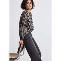 Street One Printed Chiffon Blouse Deep Roast Brown