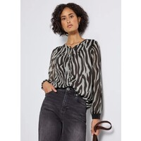Street One Printed Chiffon Blouse Deep Roast Brown
