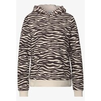 Street One Printed Sweat Hoody Deep Roast Brown