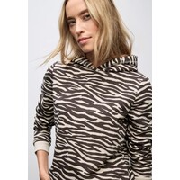 Street One Printed Sweat Hoody Deep Roast Brown