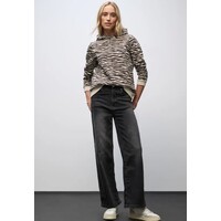 Street One Printed Sweat Hoody Deep Roast Brown