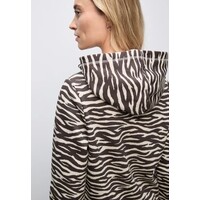 Street One Printed Sweat Hoody Deep Roast Brown