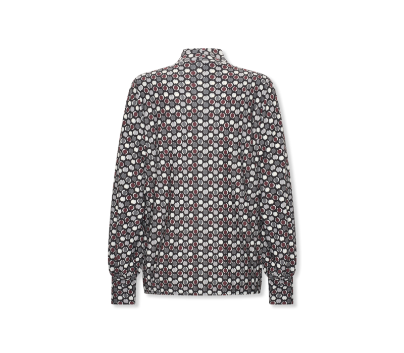 Helena Hart Top Jozzy Print Dotty Wine