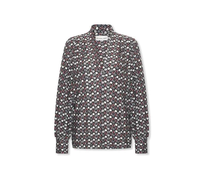 Helena Hart Top Jozzy Print Dotty Wine