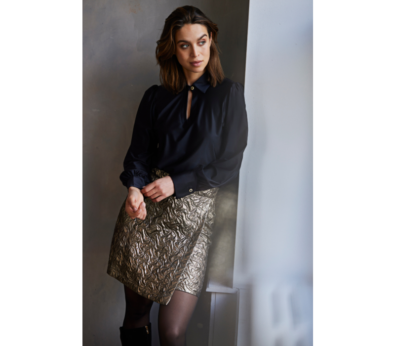 Helena Hart Top Seda Glans Zwart