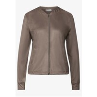 Street One Velour Jacket Pockets Silk Brown