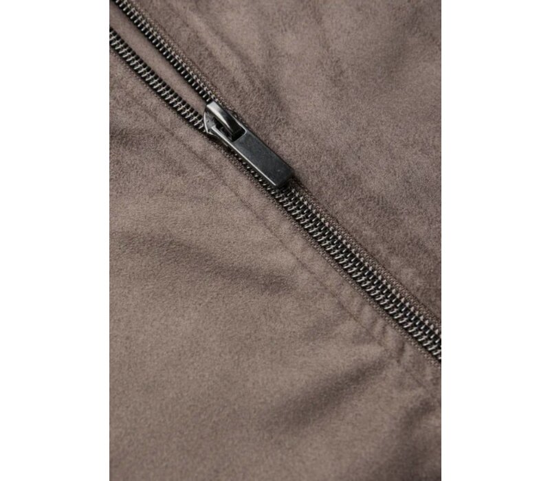 Street One Velour Jacket Pockets Silk Brown